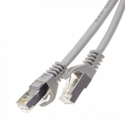Kabel krosowy KRONX RJ45-RJ45, cat.6A - 10GBit S/FTP, szary 3m